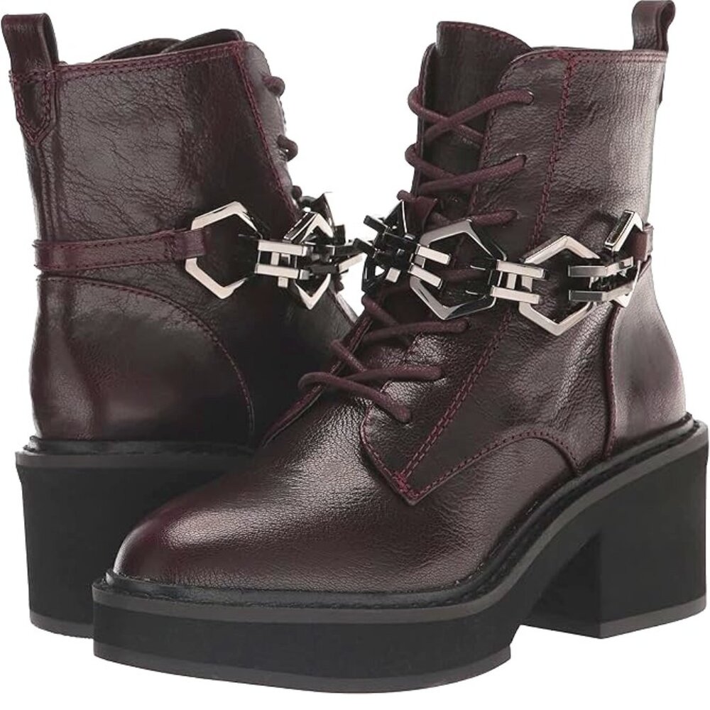 Vince Camuto Women's Keltana Lace-Up Bootie – Wine – Size 5M/35